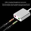 USB to 3.5mm Jacks Sound Adapter External Stereo Sound Card for /PC/Laptop, Microphones-Supported USB to Headphone Adapter