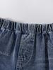 Single-piece girls' outdoor casual blue retro ripped straight leg loose long jeans for autumn and winter.