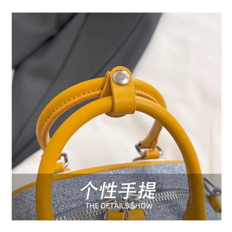 Denim Cloth Bag Women Fashionable Niche Design Cross-body Korean Style Ins Handheld Bowling