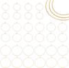 36Pcs 3 Size Ion Plating(IP) 316 Surgical Stainless Steel Hoop Earrings Findings Wine Glass Charms Rings Nickel Free Golden 25~34x21~30mm Pin: 0.6mm