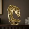 Horse Head Sculpture Detailed Figurine Glossy Home Decor for Art Collectors, Living Room,