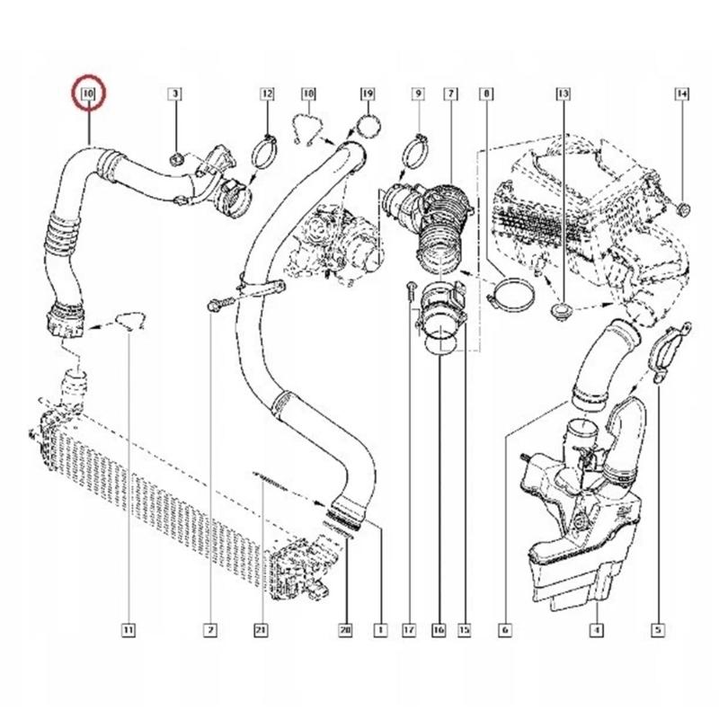 Strong Turbocharger Air Intake Hose Strong Intercooler Hoses 8200551943 Replacement Suitable for Automotives