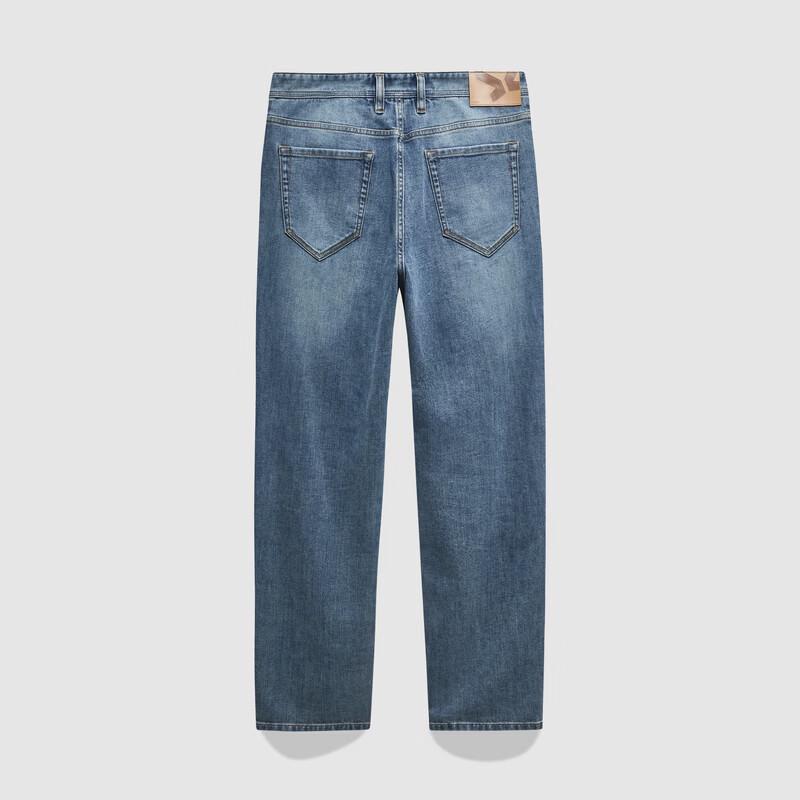 Joeone Men's Elastic Breathable Straight-Leg Denim Jeans