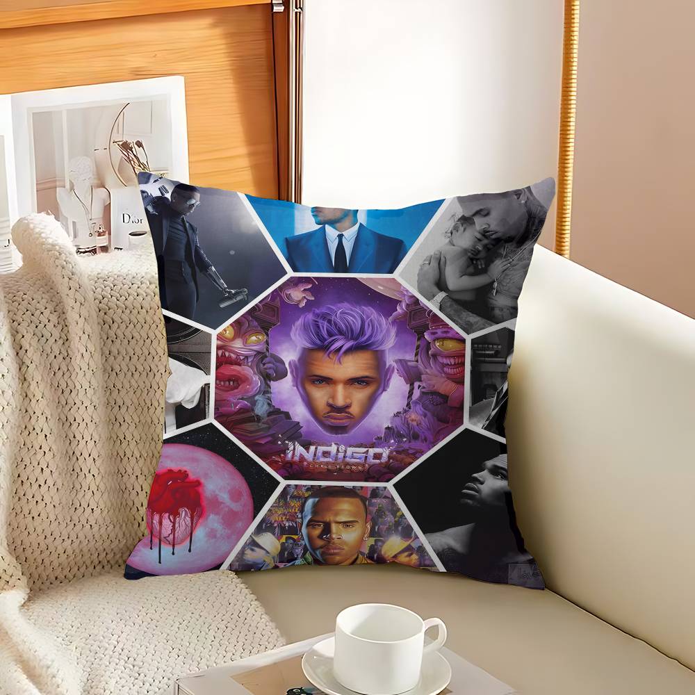 Chris Brown Rapper Classic Movie Pillow Cover Sofa Cushion Cover Home Room Decoration Children Gift