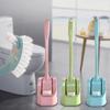 Set Spazzolino WC Domestico Forniture Creative per la Pulizia del Bagno Manico Lungo Doppia Testina Spazzola per la Pulizia Senza Angoli Morti