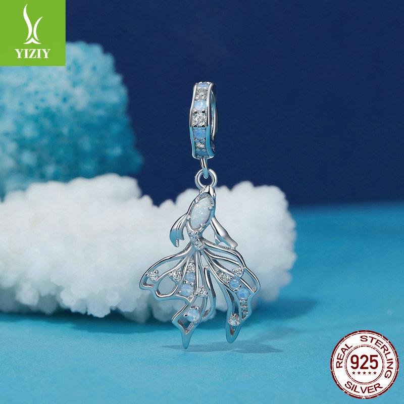 S925 Sterling Silver Pendant Jewelry Accessories Summer Small Fresh Hippocampus Earphones Diy Beaded Collection