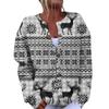 Women's Fashion Christmas Printed Long Sleeve Knitted Cardigan Button Down Jacket