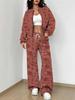 Retro Style Autumn And Winter New European And American Women'S Clothing Flower Printing Suit Women
