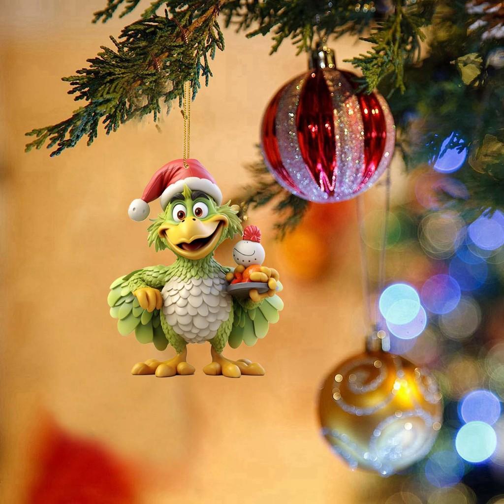 Acrylic Chicken Whimsical Car Accessory Charming Holiday Decor Tree
