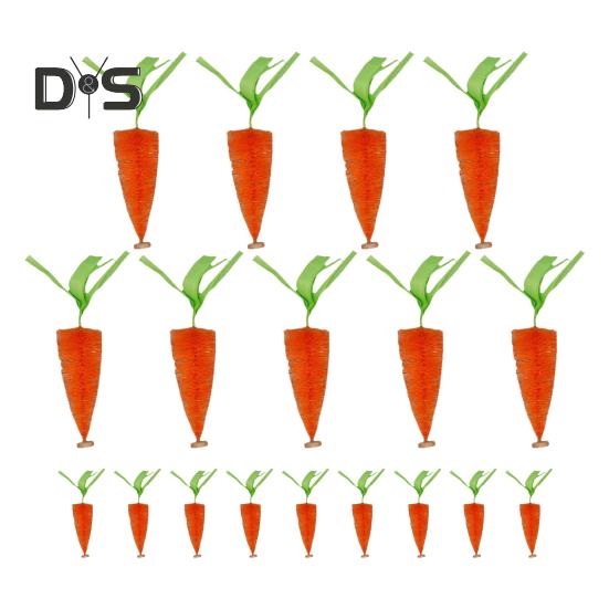 

18 шт. счастливой Пасхи морковное украшение с деревянной основой стоящее оранжевое редька бутылочное ершик дерево праздничное вечернее украшение для рабочего стола A