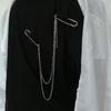 Unisex Clothes Pin Single/Double Layer Chain Polished Large Pin Alloy Pants Shirt Chest Suit Skirt Decoration
