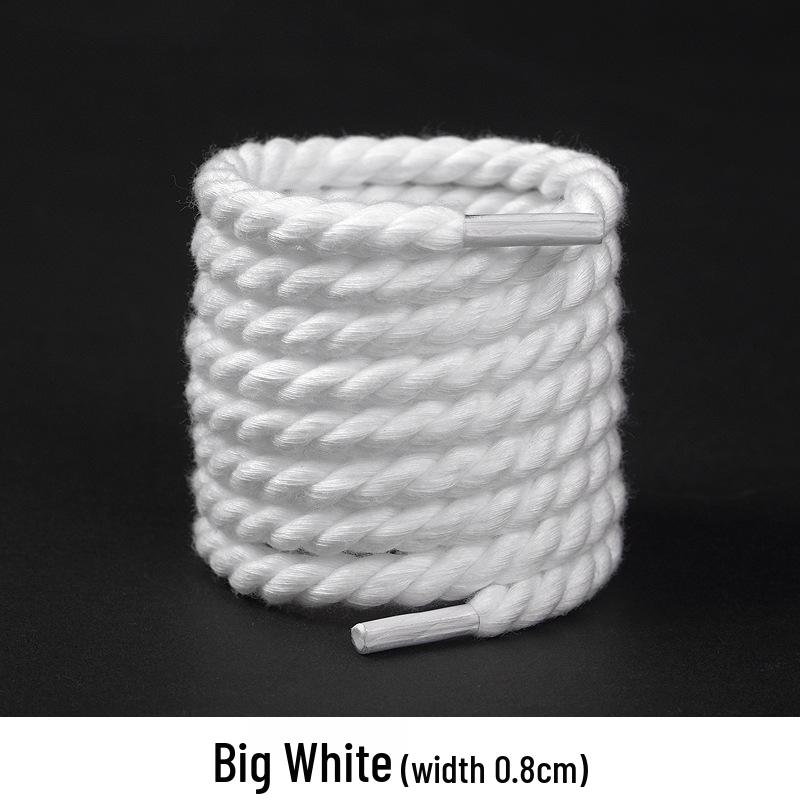 Weiße Polyester-Baumwoll-Dreilitzen-Rundsenkel - Vielseitig für Freizeit- und Board-Schuhe