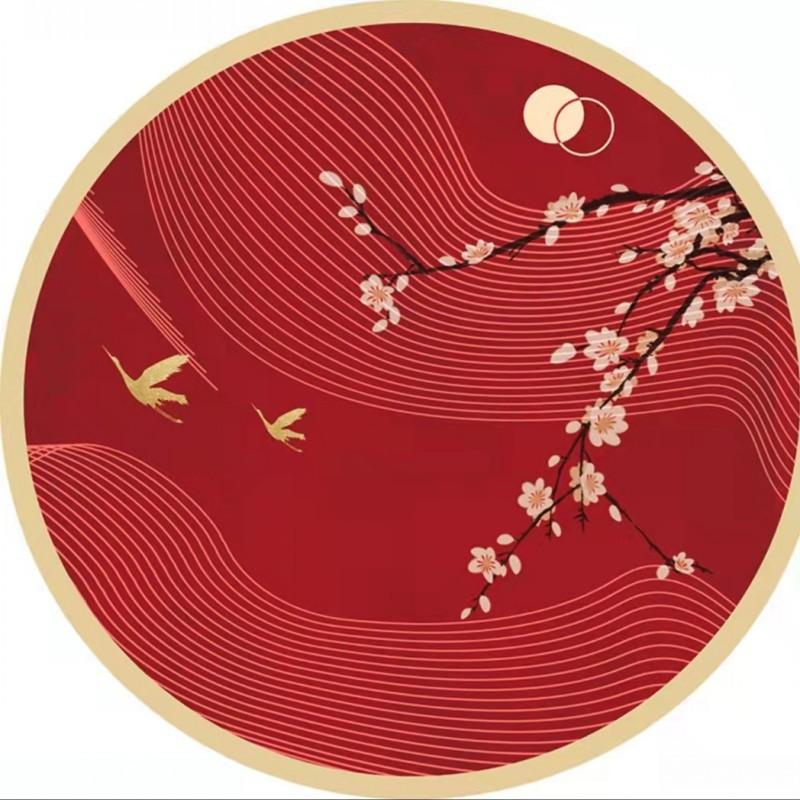 New Chinese Circular Carpet Chinese Style Living Room Bedroom Study Zhuzhou Round Blanket Fashion National Style Coffee Table Mat Bed Blanket