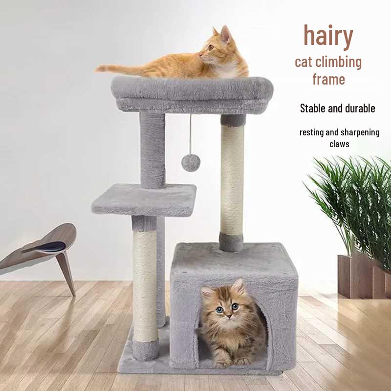 Cat Tree with Teaser Ball, Bed, and Climbing Platform - Pet Supplies