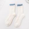 5/10 Pairs Women Double Layer Octagonal Flower Rabbit Wool Socks Autumn Winter Retro Coarse Knit Socks