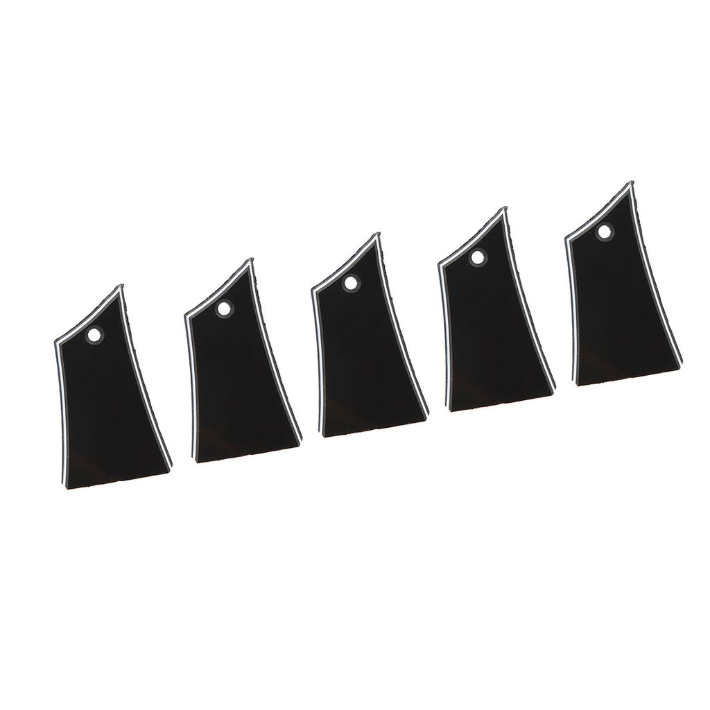 5 Stück Truss Rod Abdeckplatte Kunststoff Schwarzes Brett Weiße Linie Trapez E-Gitarre Truss Rod Platte