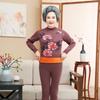 Women's Plus Size Fleece-Lined Warm Underwear Set for Middle-Aged and Elderly