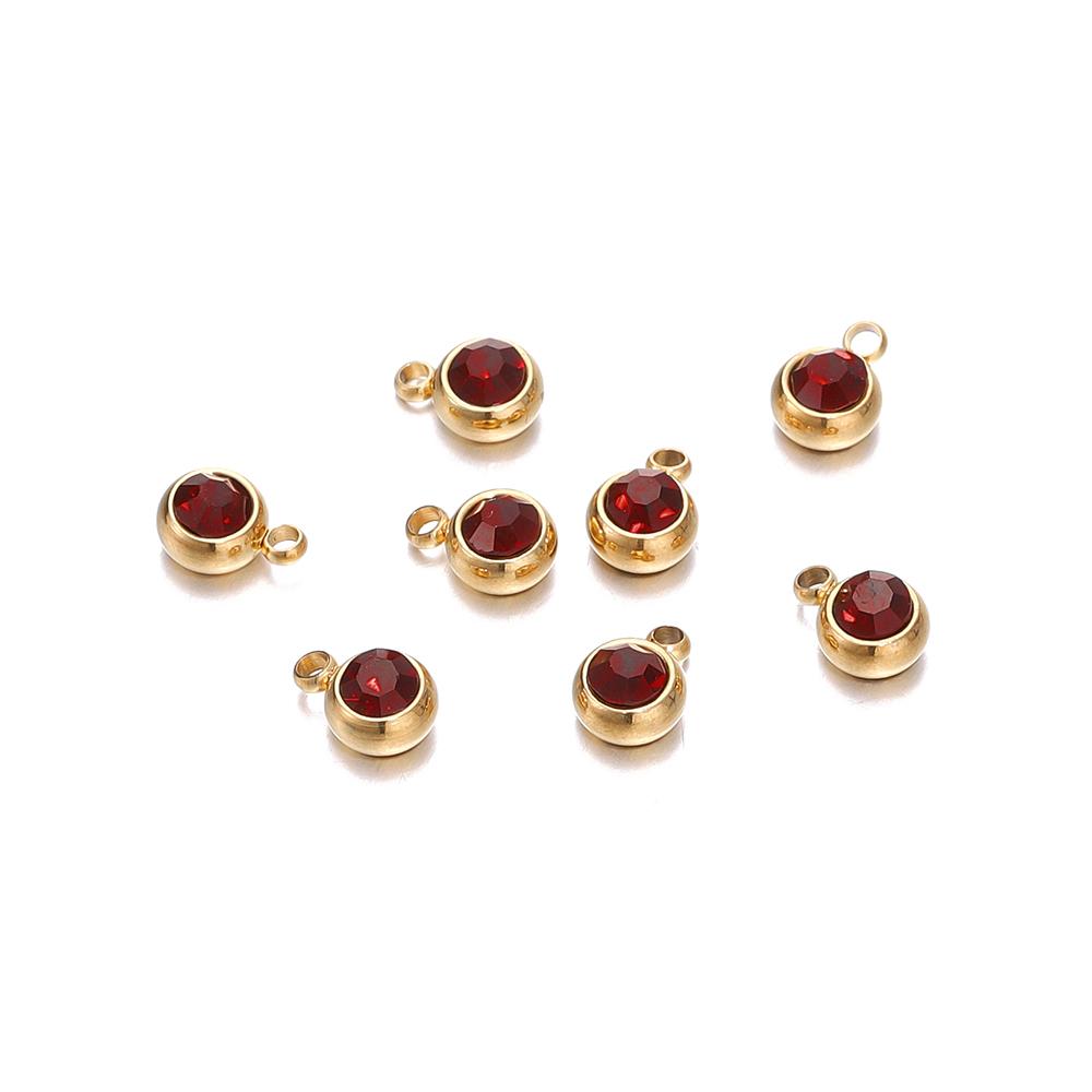 20 Stück 6mm Edelstahl Strassperlen Goldfarbe Kristall Anhänger für DIY Halskette Armband Charm Schmuckherstellung