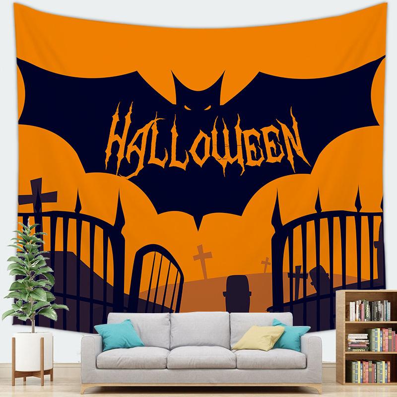 Halloweenthemed backdrop decoration fabric digitalprinted polyester tapestries living rooms bedrooms macrame wall hanging