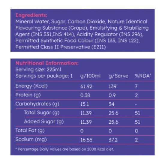 Pop Goli Soda – Grape Flavor, Fizzy Marble Soda, 225ml