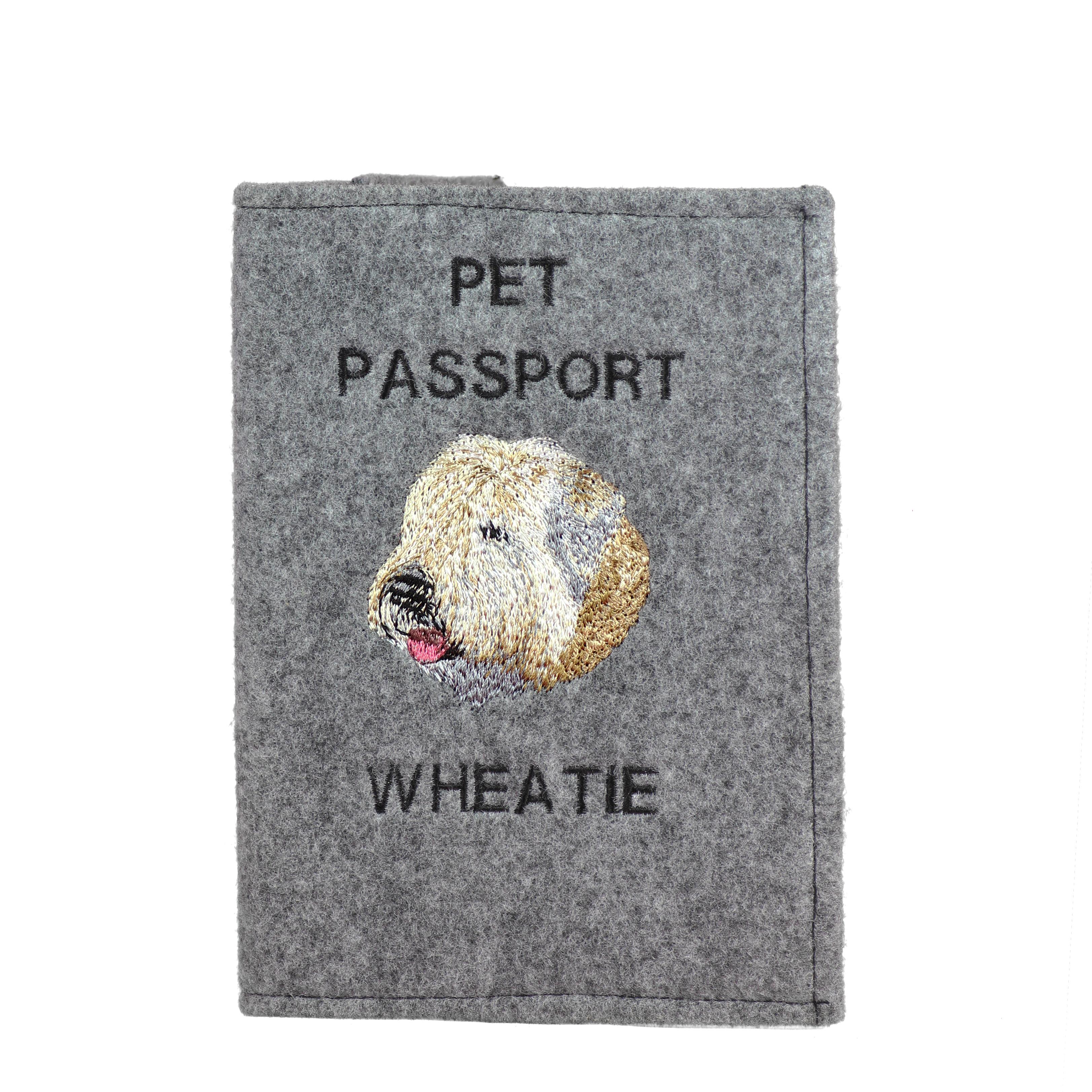 

Irish Soft Coated Wheaten Terrier - Dog passport case, document case, gift for the traveller from the Art-Dog brand сірий колір