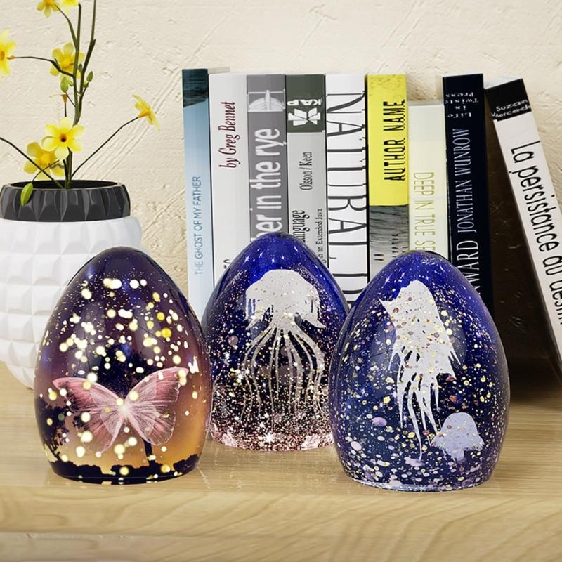 3D Dragon Egg Resin Molds Silicone Keychain Mold,3D Animal Ornaments Mold Dragon Egg Night Light Mold for DIY Crafts