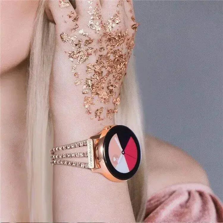 22 mm 20 mm Damen-Diamantarmband für Samsung Galaxy Watch 6 5/Pro 4, klassisches Armband 40 mm 44 mm 45 mm 42 mm 43 mm 47 mm, Active 2