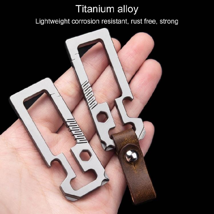 Titaniums Alloy Keychains Clip Waist Hanging Keychain Buckles with Bottle Opener Screwdriver Outdoor Tool Key Holder