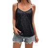 Women Glitter Loose Camisole Tops Sleeveless V Neck Vest Casual Elegant Tank Tops Female Summer Shirts