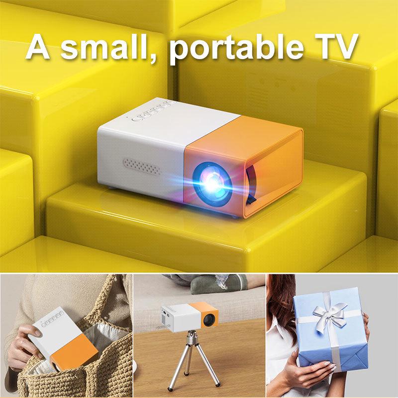 

Portable YG300 Mini Projector with Wired Screen Mirroring UK Plug
