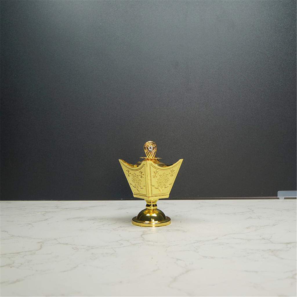 Bakhoor Incense Burner Metal Hollowed Out Eid Mubarak Lamp Burner Desk Arabian Incense Diffuser Party Gift Home Decor