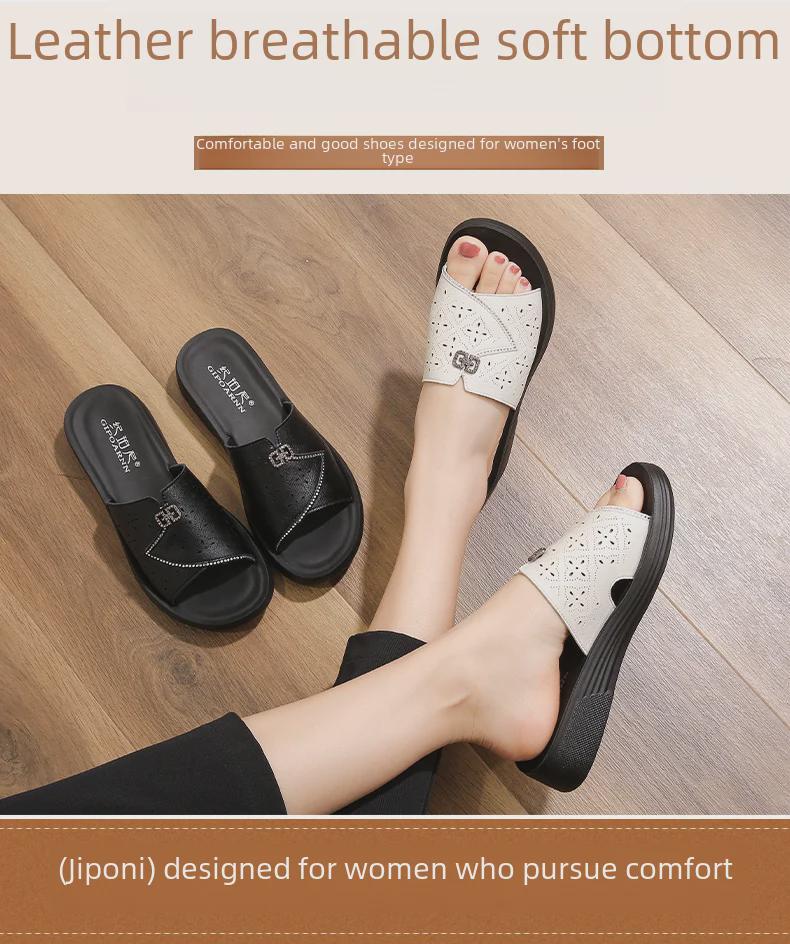 2025 Sommer Damen rutschfeste Sandalen mit weicher Sohle für mittleres Alter und ältere Menschen