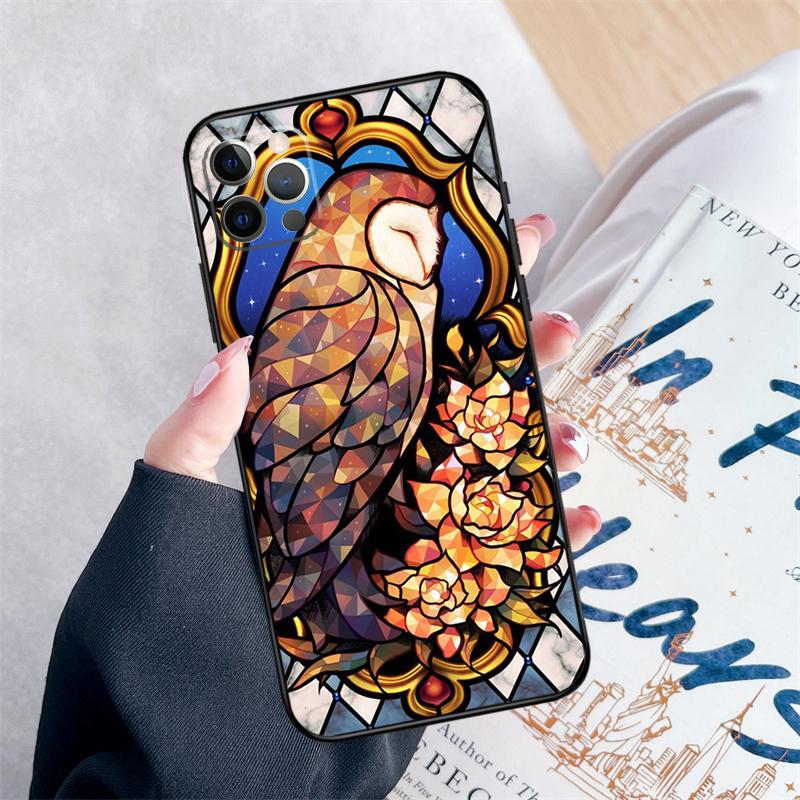 

Stained Glass Painting Phone Case For iPhone 16 Pro Max 11 12 13 Mini 14 15 Pro Max 15 16 Plus XR 16e Cover Coque iPhone 14 Plus