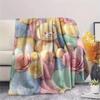 1Pc Butter Bear Print Flannel Blanket, High Quality Comfortable for All Seasons, Home Decor, Warmth and Comfort, Perfect for Christmas Gifts