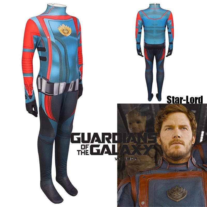 Mangguo Milky Silk Star-Lord Kostüm Jumpsuit für Cosplay und Halloween, inspiriert vom Streetstyle