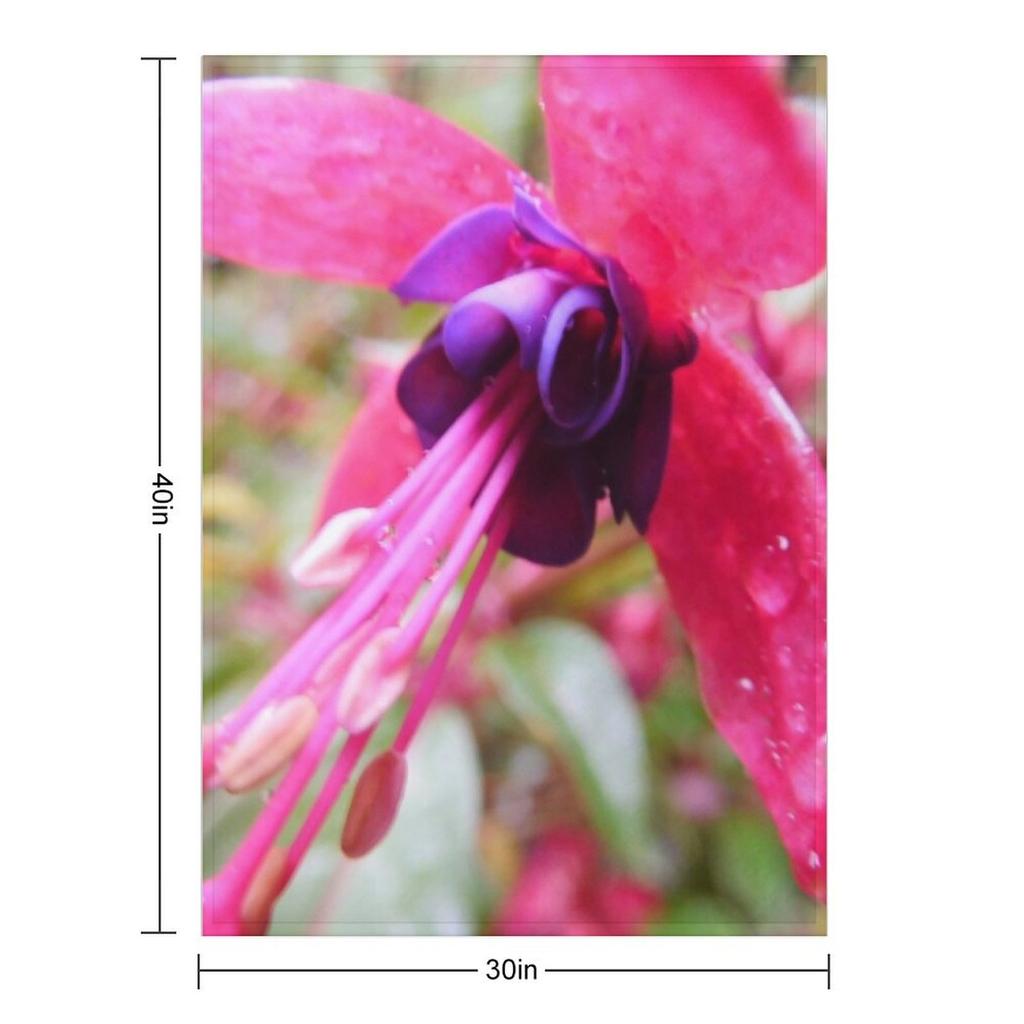 Fuksjowy Kwiat z Kropelkami Wody 240 Koc do Rzucania Koce na Łóżko Zimowe łóżka Dekoracyjny Koc do Rzucania Kołdry