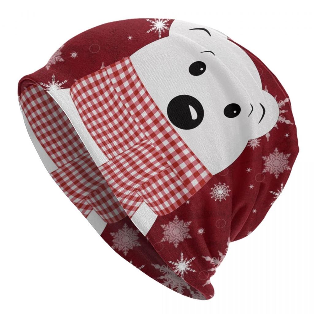 Custom Christmas Polar Bear Beanie Cap Unisex Bonnet Knitting Hats Outdoor Child Cartoon Gift Skullies Beanies Hats