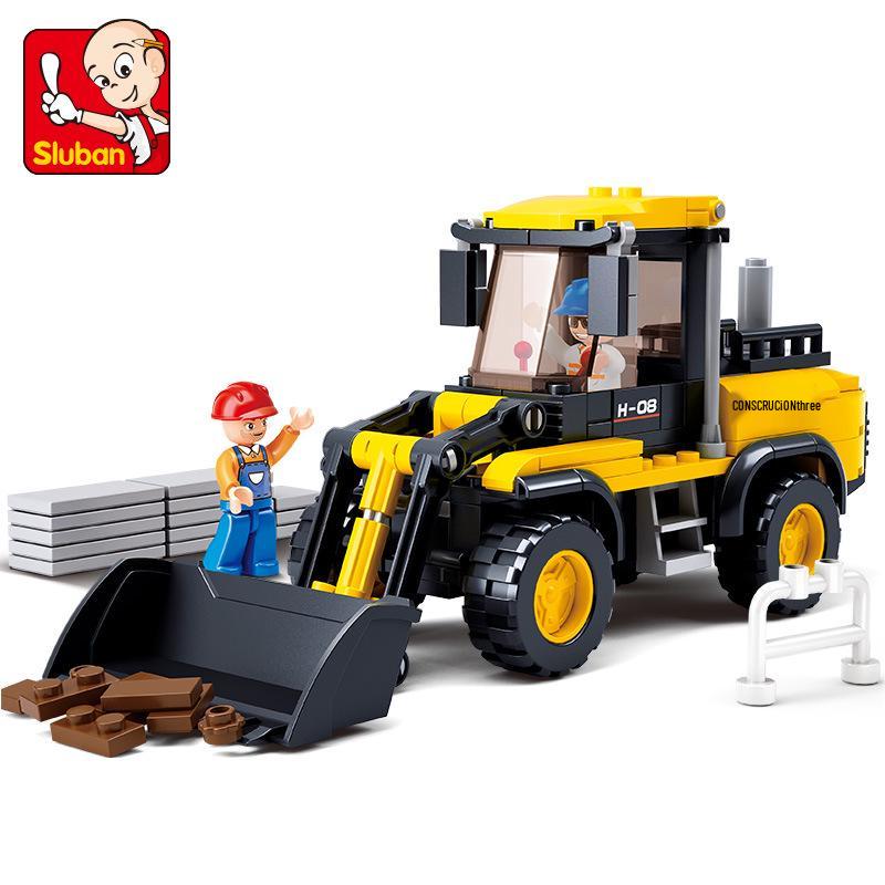 Xiao Luban 0538 Engineering Forklift & Road Roller Model Building Blocks Toy for Kids.