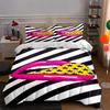 Striped Lips Design. Bedding Duvet Cover Sets Duvet Covers Pillowcases Gifts (1 * Duvet Cover 2 * Pillowcases, Without Duvet Insert)