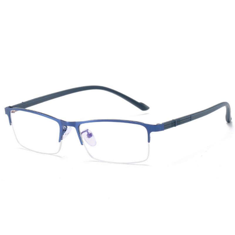 Metal Half Frame Square Myopia Glasses -6 To 0 Degree Student Reading Eyewear +1 To +4