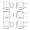 4/6pcs 80ml Double-Walled Glass Coffee Cups, Transparent Heat-Resistant Coffee Mug, Espresso Cup, for Christmas Family Gathering