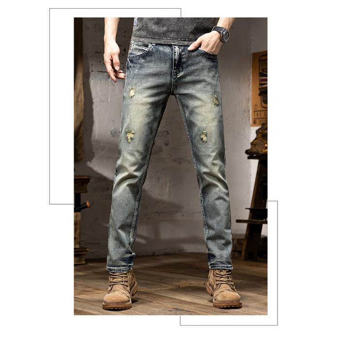 

Новинка осени 2024 г.: Мужские ретро пирсинг повседневные свободные модные брендовые прямые простые брюки 38