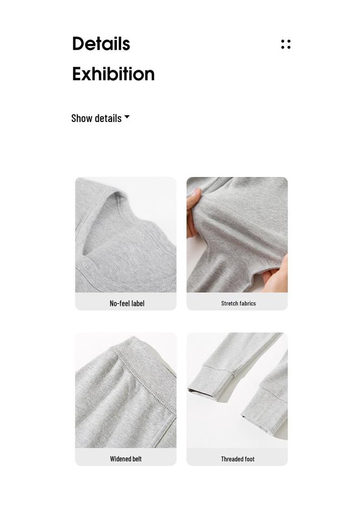 Men's Slim Fit All-Cotton Long Johns Set, Warm Thin Base Layer, Perfect for Autumn and Winter