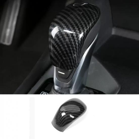 For Nissan Versa -2024 ABS Carbon fiber look Gear Shift Knob Cover Trim 1PCS