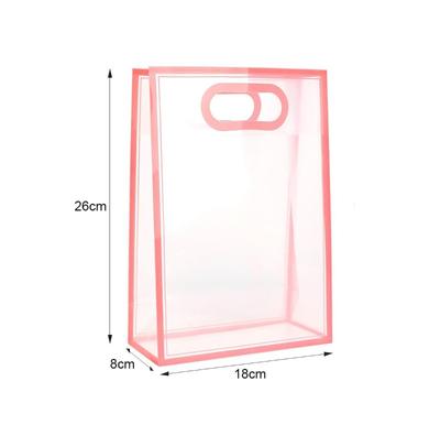20/8/4 Stück Rosa Klare Geschenktaschen Transparente Rosa Party-Mitgebsel-Tasche für Weihnachten Ostern Hochzeit Babyparty Geburtstagsparty