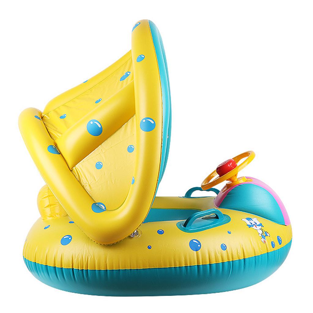Sunshade Baby Kids Float Seat  Inflatable Swim Swimming Ring Pool Water 