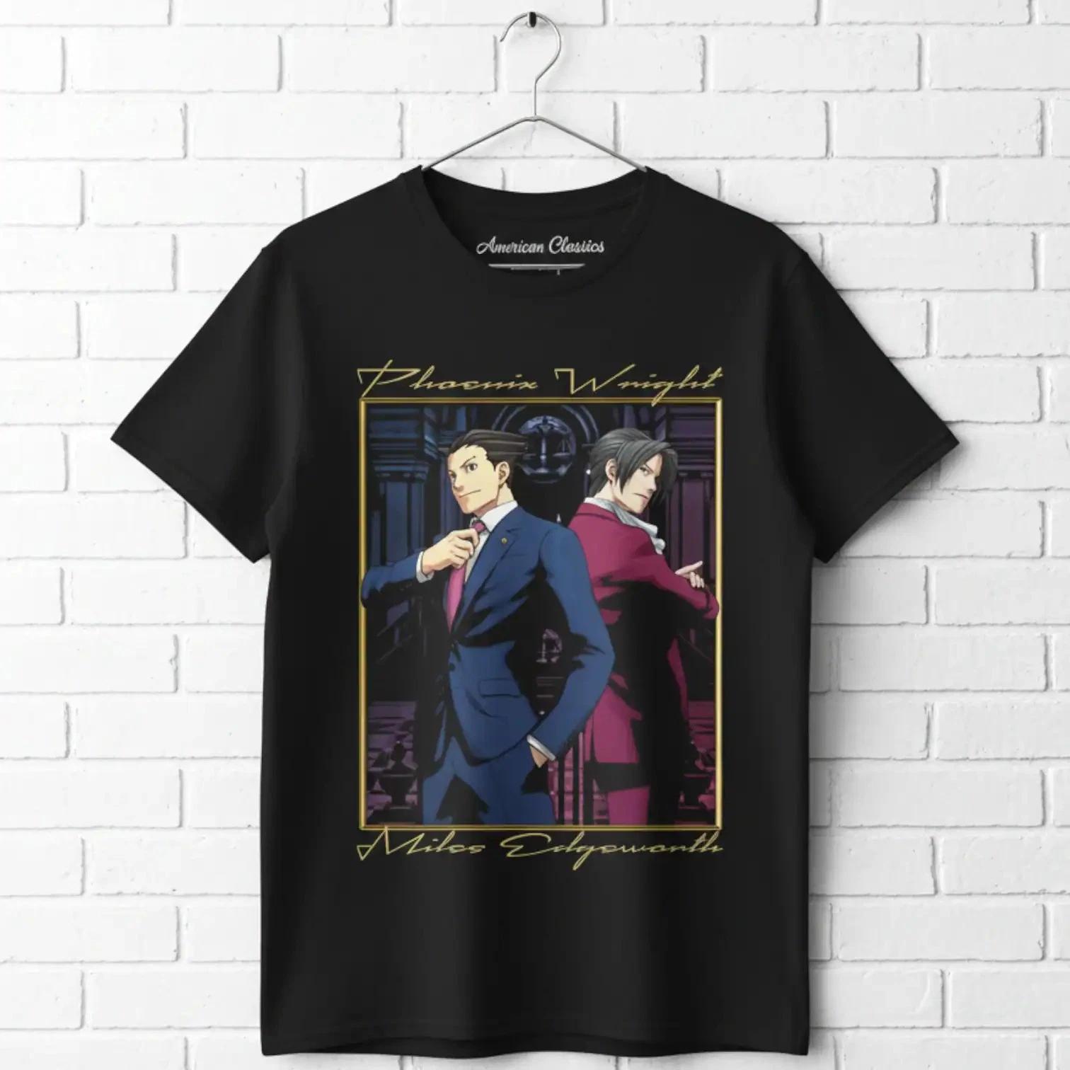Ace Attorney Miles and Phoenix Suited Men s T Shirt L