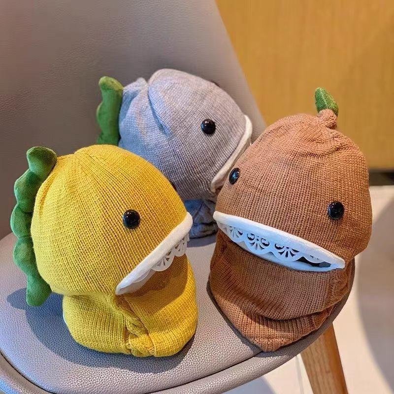 Baby Hat Autumn and Winter Scarf Integrated Hat Baby Knitted Wool Hat Cute Super Cute Children's Velvet Thickened Warm