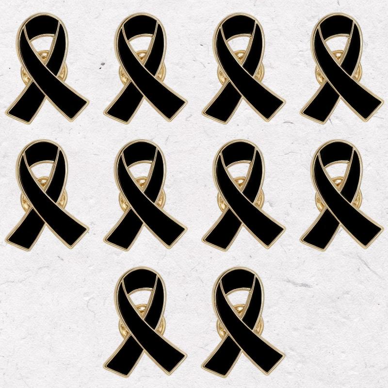 1/5/10 stk Sort Hvid Bånd Broche Begravelser Mindesmærke Pin Til Kvinde Mænd Metal Bånd Sørgebadge Jakkesæt Kjole Skjorte Tilbehør