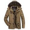 Men's Winter Clothing Medium and Long Fleece Fleece Thickened Thermal Cotton-padded Clothes Middle-aged and Elderly Cotton-padded Clothes